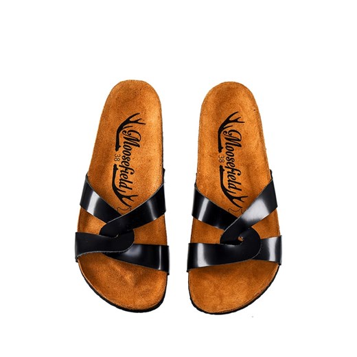 Moosefield Skórzane klapki w kolorze czarnym