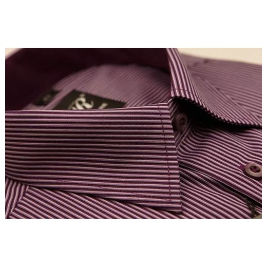 Koszula w prążki 50 182/188 dł. klasyczna krzysztof fioletowy guziki