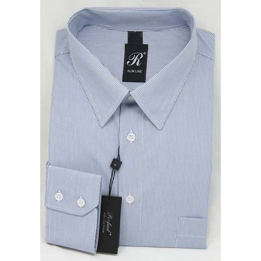Koszula w niebiesko białe paski XL 43-44 do 182 Slim krzysztof niebieski bawełniane