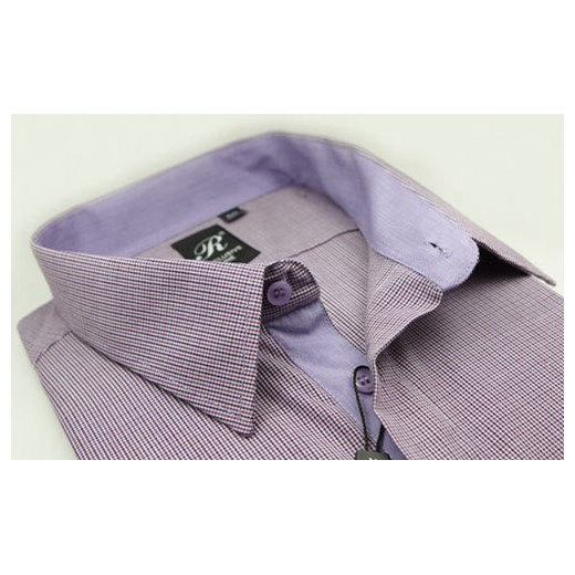 Koszula w drobną kratkę 52 182/188 kr. klasyczna krzysztof fioletowy bawełniane