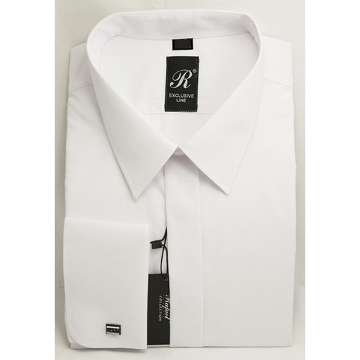Koszula biała na spinki 40 176/182 dł. klasyczna 80% krzysztof bialy bawełniane