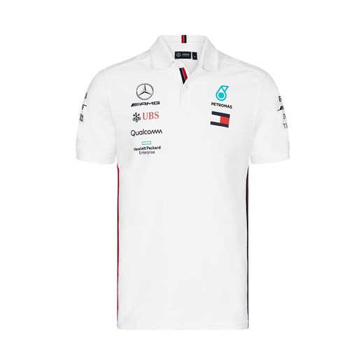 T-shirt męski biały Mercedes Amg Petronas F1 Team z krótkim rękawem 