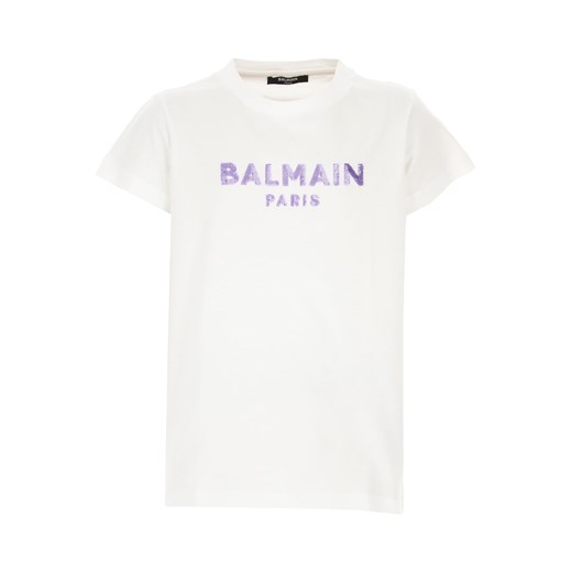 Balmain Koszulka Dziecięca dla Dziewczynek Na Wyprzedaży, biały, Bawełna, 2019, 10Y 12Y 14Y 16Y 8Y BALMAIN  12Y okazja RAFFAELLO NETWORK 