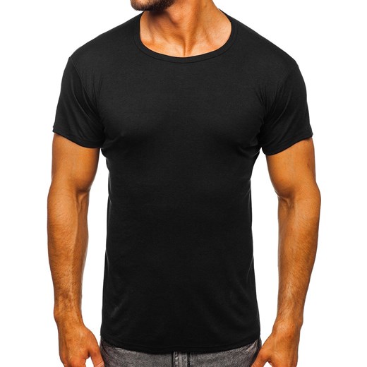 T-shirt męski czarny Denley na wiosnę z krótkim rękawem 