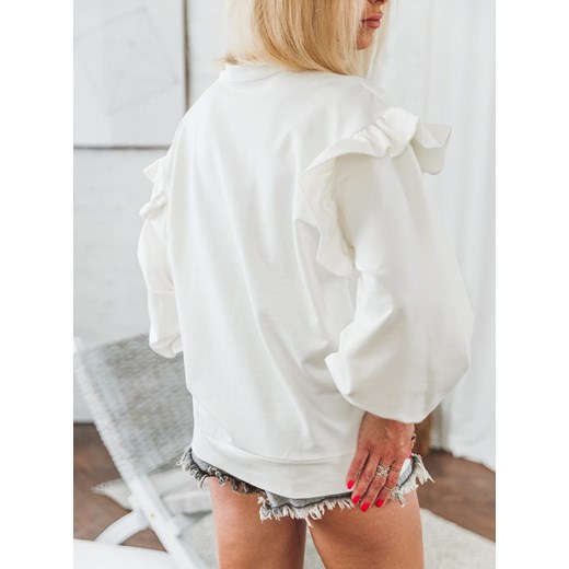 Biała bluza damska Selfieroom z elastanu krótka 