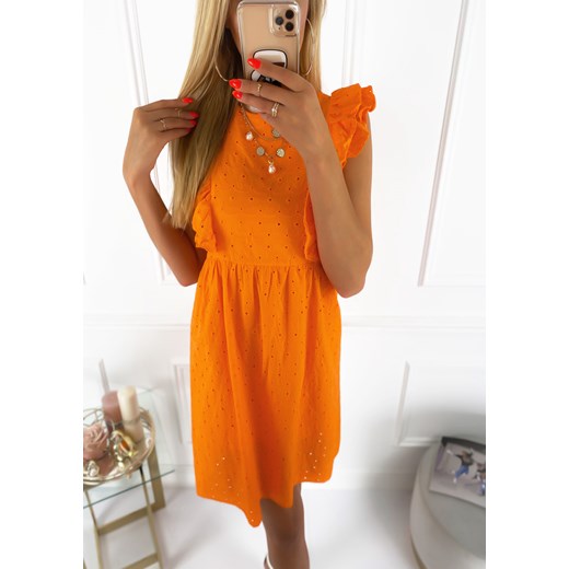 Sukienka ażur - F555 orange Ifriko.pl  uniwersalny 