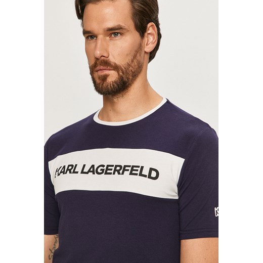 T-shirt męski Karl Lagerfeld granatowy młodzieżowy 