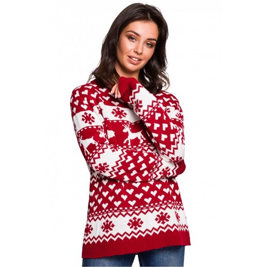Sweter damski Be Knit casual z okrągłym dekoltem 