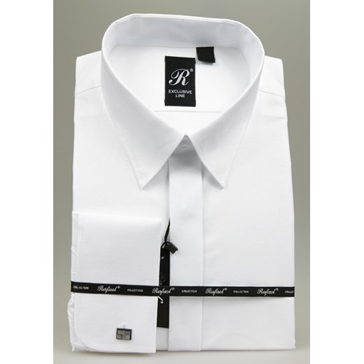 Rafael koszula biała na spinki 48 182/188 EXCLUSIVE krzysztof bialy bawełniane