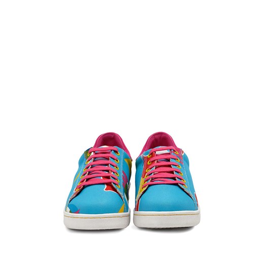 Sneakersy w kolorze niebiesko-różowym ze wzorem