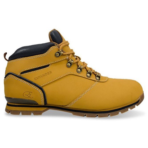 Żółte buty trekkingowe męskie Butymodne skórzane sportowe 