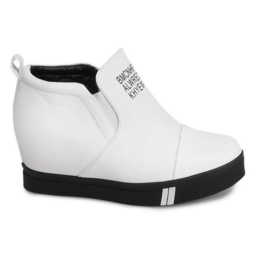 Białe sneakersy damskie Butymodne gładkie 