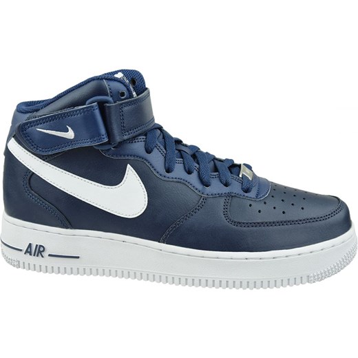 Buty sportowe męskie niebieskie Nike air force skórzane wiązane 