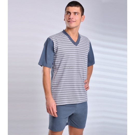 piżama ROMAN "4XL-6XL 4 kolory" moraj niebieski bez wzorów/nadruków