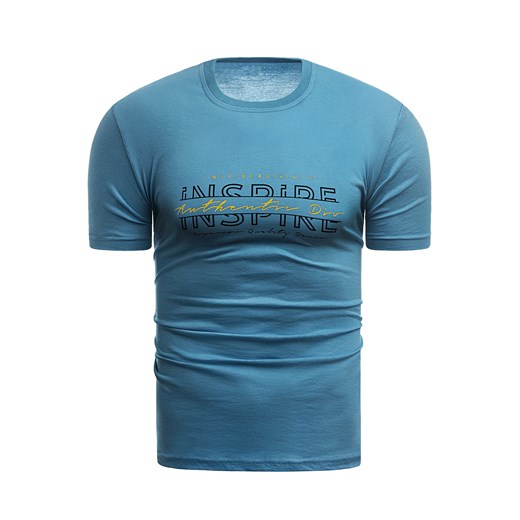 Wyprzedaż koszulka t-shirt  INSPIRE- niebieski  Risardi L 