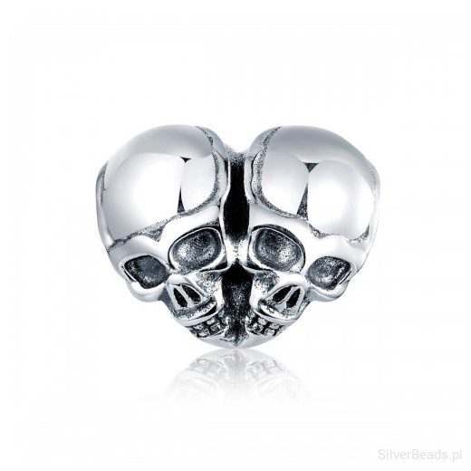 G173 Serce czaszki charms koralik srebro 925  Silverbeads.pl  SilverBeads
