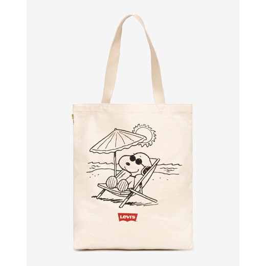 Levi's® Peanuts Snoopy Beach Tote Torba Biały Beżowy