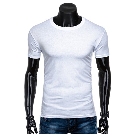 T-shirt męski bez nadruku 1331S - biały Edoti.com  S 