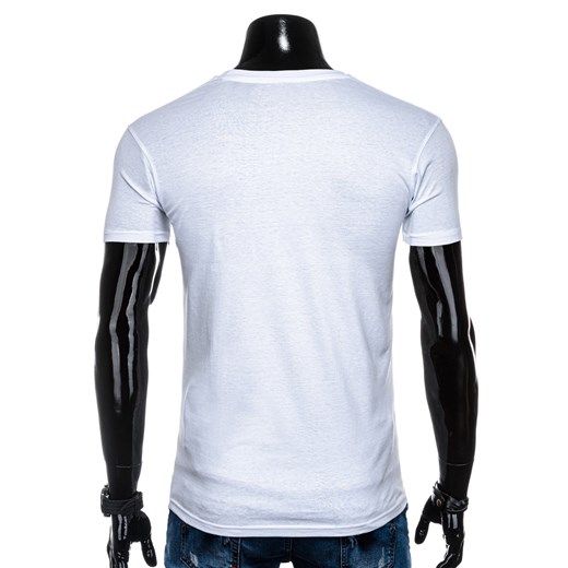 T-shirt męski bez nadruku 1331S - biały  Edoti.com L 