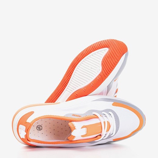 Pomarańczowe sportowe buty damskie na platformie Clala - Obuwie Royalfashion.pl 37 royalfashion.pl