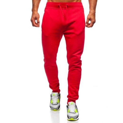 Spodnie męskie dresowe jasnoczerwone Denley XW01 L okazyjna cena Denley