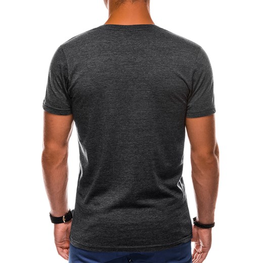 T-shirt męski z nadrukiem S1159 - czarny XL promocyjna cena ombre