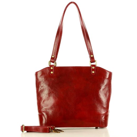 Shopper bag Merg duża skórzana w stylu glamour 