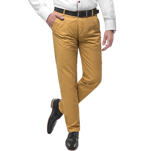 Spodnie męskie chinosy -SB512- camelowy Risardi 34 Risardi okazyjna cena