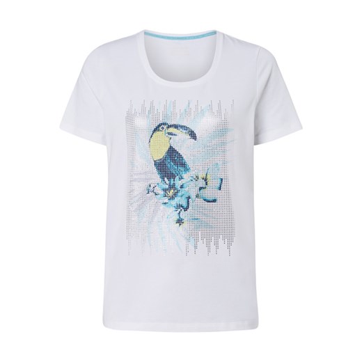 T-shirt z krótkim rękawem z motywem tukana 11103660 Season Favourite Biały 34 Olsen 42 eOlsen okazyjna cena
