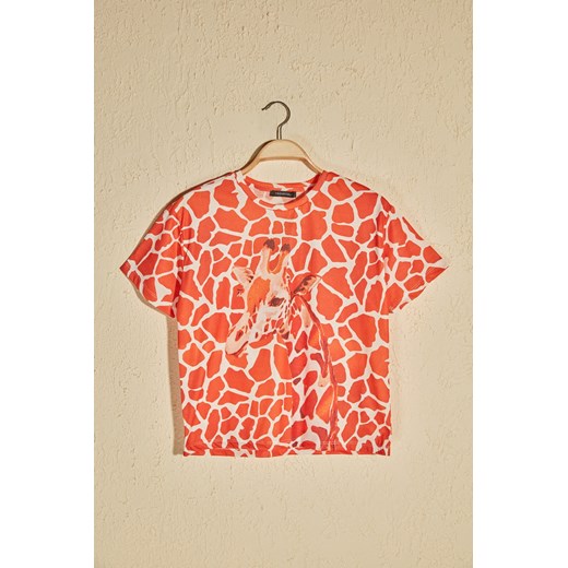 Trendyol Orange Printed Loose Knitted T-Shirt Trendyol XS Factcool