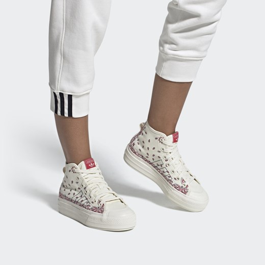Trampki damskie Adidas na platformie sznurowane 