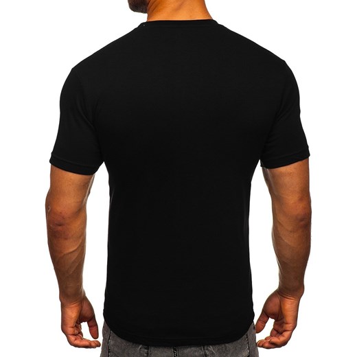 Czarny t-shirt męski z nadrukiem Bolf 142172 L Denley okazja
