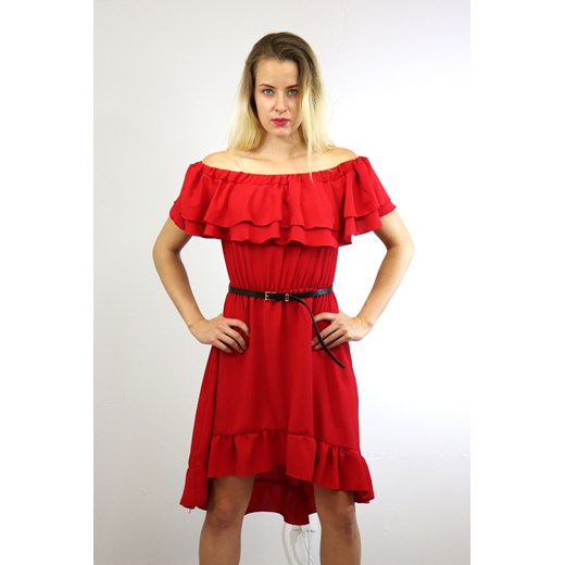 Sukienka damska AMELIA - czerwony Uniwersalny ALLEMODA