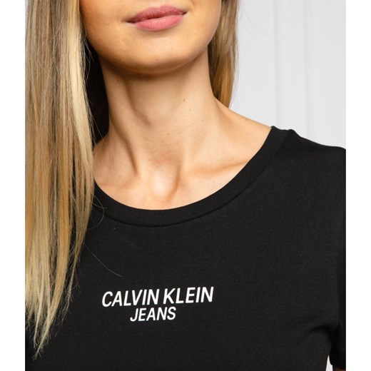 Bluzka damska Calvin Klein na wiosnę z krótkim rękawem 