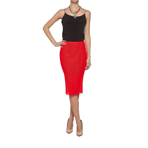 Top jedwabny czarny mostrami pomaranczowy 