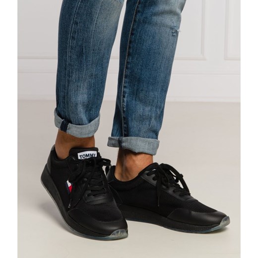 Buty sportowe męskie Tommy Jeans wiązane jesienne ze skóry 