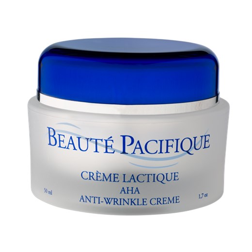 Beaute Pacifique  LACTIQUE - AHA Anti-Wrinkle Creme - krem z kwasem mlekowym - nawilżający i mikrozłuszczający do cery suchej, a także zaskórnikowej, odwodnionej z pierwszymi zmarszczkami dermashop granatowy błyszczący