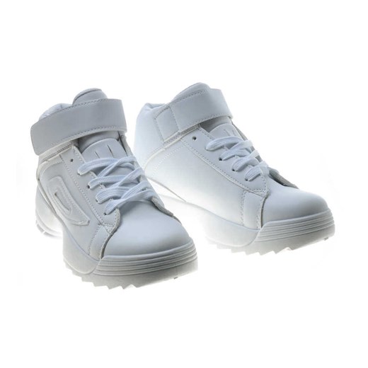 Buty sportowe damskie Pantofelek24 białe sznurowane płaskie 