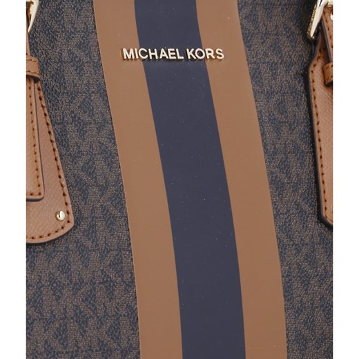 Shopper bag Michael Kors z nadrukiem ze skóry na ramię z breloczkiem mieszcząca a5 elegancka 
