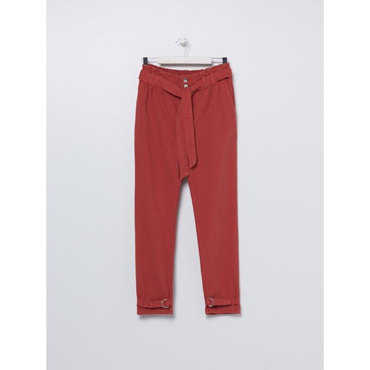 Sinsay spodnie damskie czerwone gładkie 