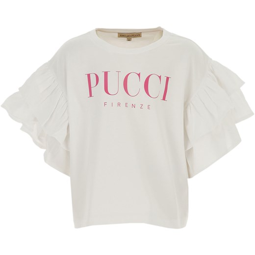 Emilio Pucci Koszulka Dziecięca dla Dziewczynek, biały, Bawełna, 2019, 10Y 12Y 14Y Emilio Pucci 10Y RAFFAELLO NETWORK