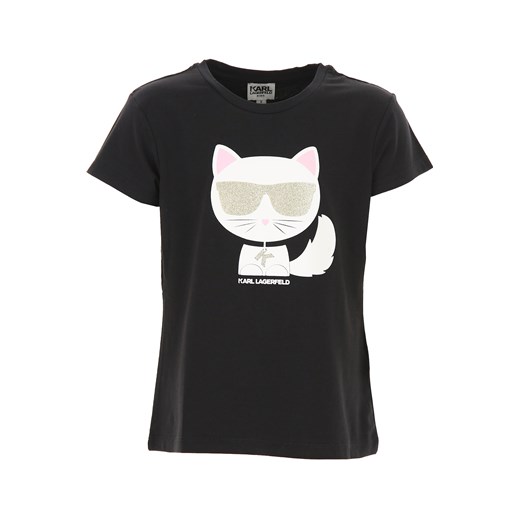 Karl Lagerfeld Koszulka Dziecięca dla Dziewczynek, czarny, Bawełna, 2019, 10Y 12Y 14Y 16Y 8Y Karl Lagerfeld 14Y RAFFAELLO NETWORK