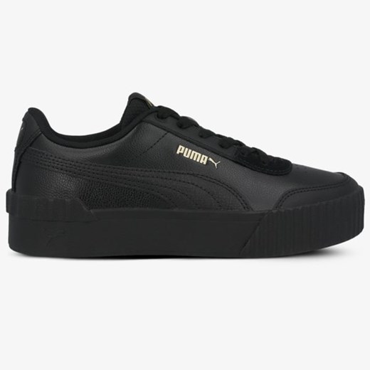 Buty sportowe damskie czarne Puma gładkie na platformie sznurowane 