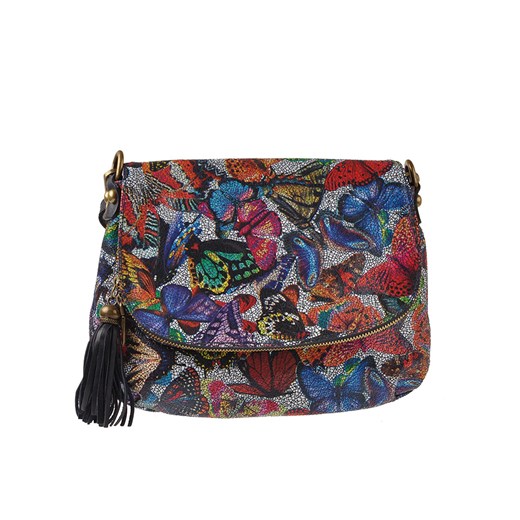 Skórzana torebka "Bao" ze wzorem - 31 x 24 x 6 cm Florence Bags onesize Limango Polska