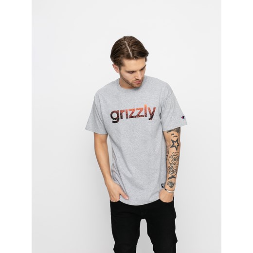 T-shirt Grizzly Griptape X Champion Lowercase Fadeaway (grey heather) Grizzly Griptape M wyprzedaż SUPERSKLEP