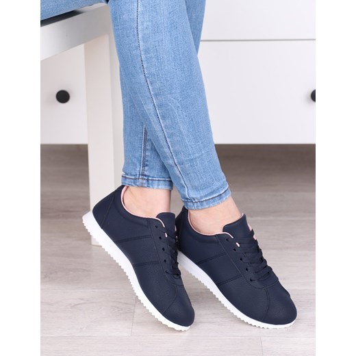 Lekkie ciemno niebieskie sportowe buty damskie, wygodne klasyczne sznurowane - Obuwie L311 Damle 36 wyprzedaż lubimysport.pl