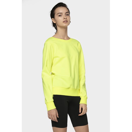 Bluza damska V-neck BLD703 - żółty neon  4F