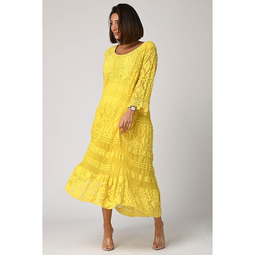 Sukienka "Yona" w kolorze żółtym Plus Size Fashion 44/46 Limango Polska