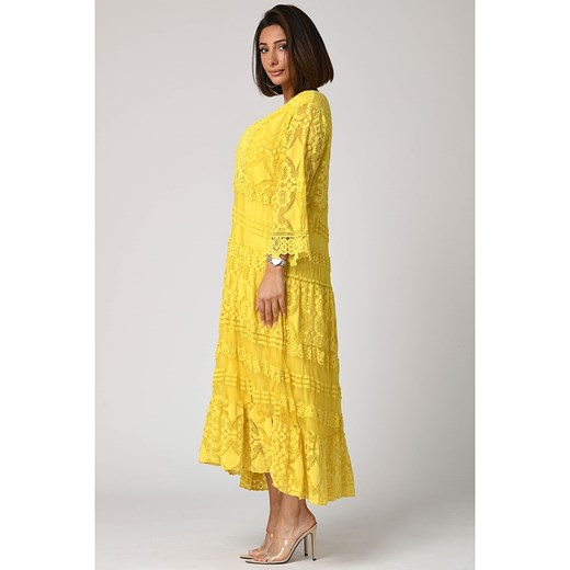 Sukienka "Yona" w kolorze żółtym Plus Size Fashion 44/46 Limango Polska