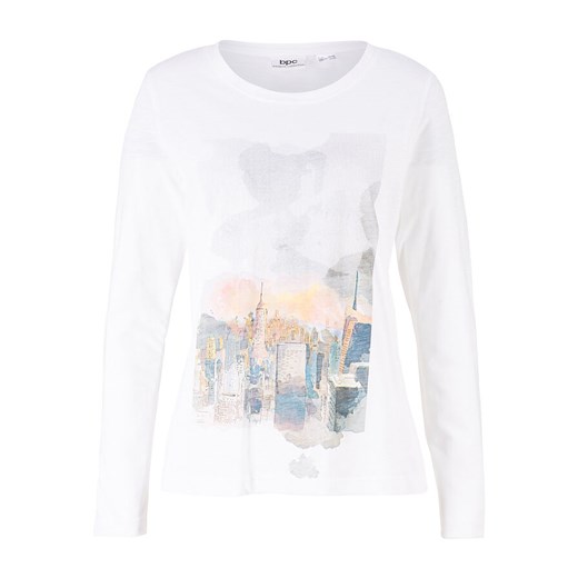 Shirt z długim rękawem i akwarelowym nadrukiem | bonprix Bonprix 44/46 bonprix